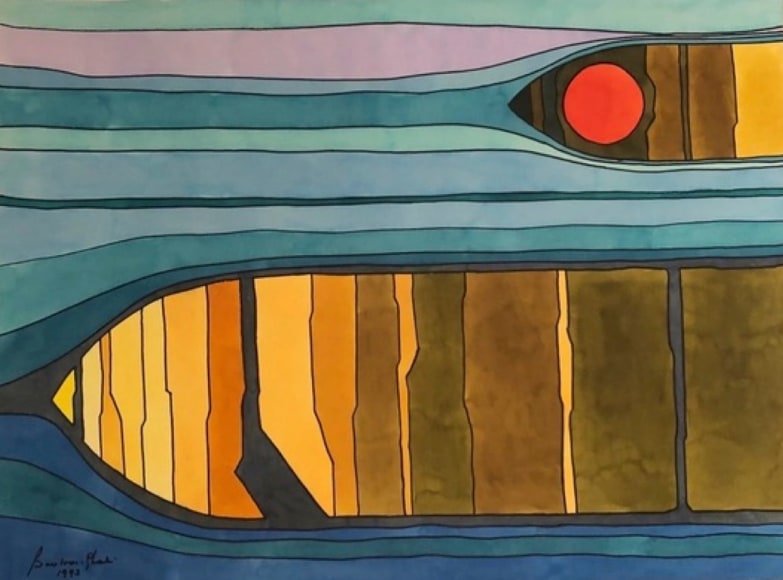 Underwater, 1993 Pen, ink &amp;amp; water colour on paper