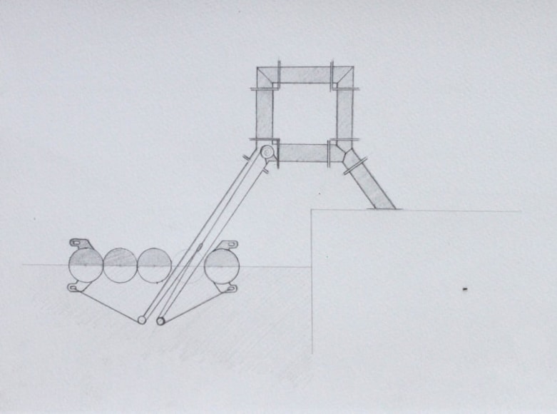 LUKE HART, Semi Floating Structure Winch Diagram (abandoned), 2014