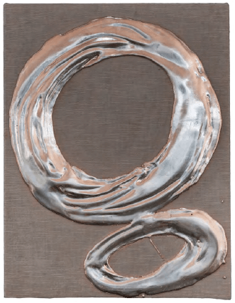 Silver on Velvet, 2016, Silver leaf, gesso, on velvet on wood panel