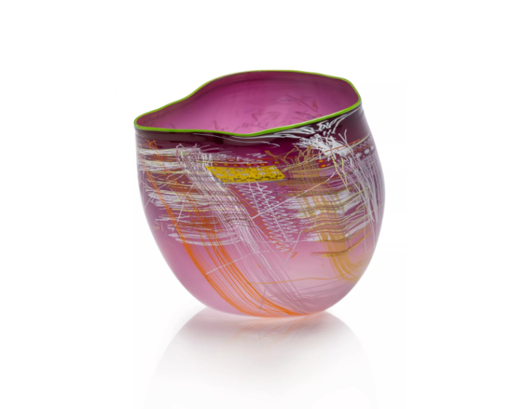 Dale Chihuly, Sienna Wild Aster Soft Cylinder with Pale Green Lip Wrap, 2014