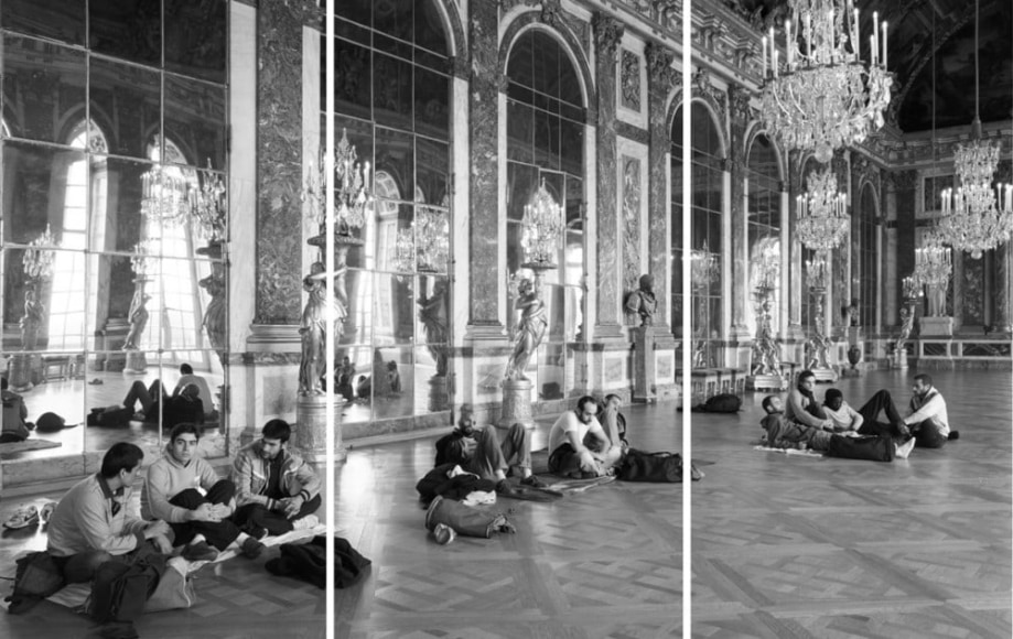 REZA ARAMESH, Action 121: Palestinians wait at the Rafah border point to cross into Egypt from the Gaza Strip. Tuesday, 8:00 a.m. 15 September 2009, 2013