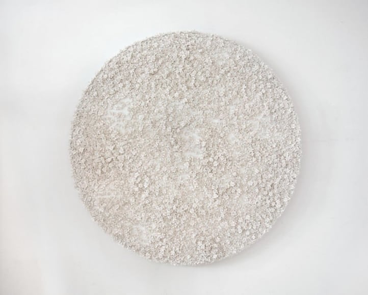 White Narcissus Panel R, 2014, Linen, acrylic, porcelain, nylon, and waxed cotton