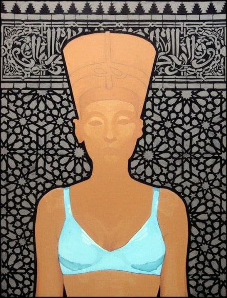 AYAD ALKADHI, Nefertiti in Blue Bra [front], 2014