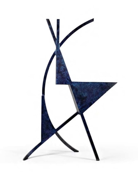 The Triangles with an Arc &amp;amp; Two Chords I, 2019, Bronze with blue patina