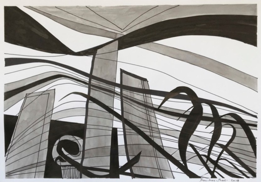 Untitled, 2018, Pen, china ink and felt on paper