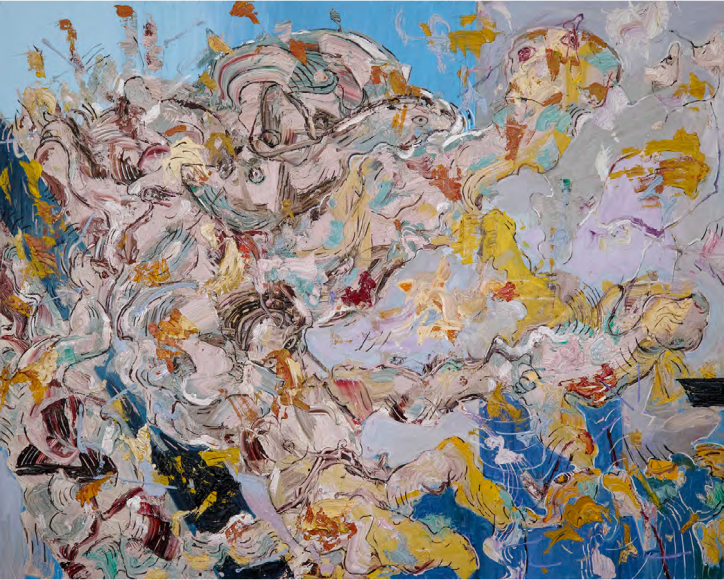 Floating Upside Down in a Chaos, Oil on canvas