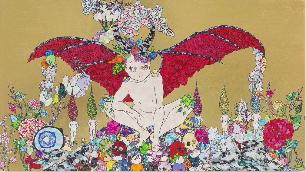 Slay the Dragon, 2018&nbsp;, Acrylic and gold leaf on canvas&nbsp;