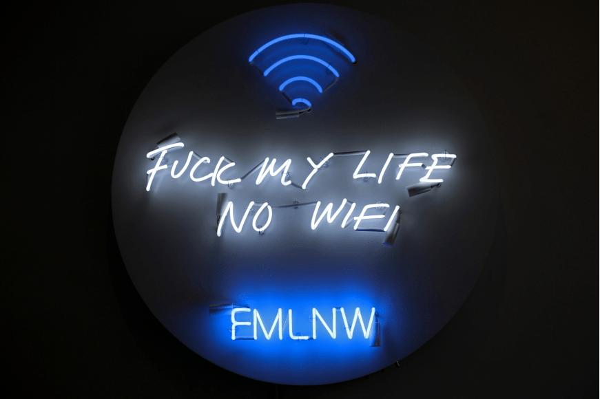 FMLNWF, 2018 Neon mounted to white metal box