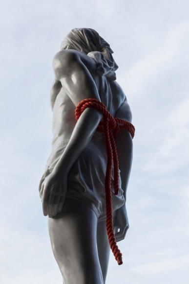 Reza Aramesh, Action 181: At 10:00 pm Sunday 14 April 2013, 2017 Hand carved Carrara marble,&nbsp;235 x 77 x 61 cm (92.5 x 30.3 x 24 in),&nbsp;2 unique editions + AP&nbsp;