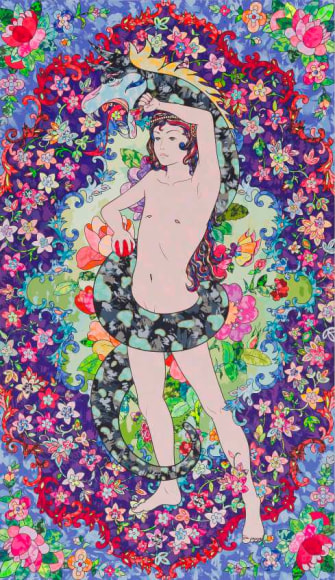 The Strength of A Symbol (Eve. 7), 2019, Acrylic and gold leaf on canvas