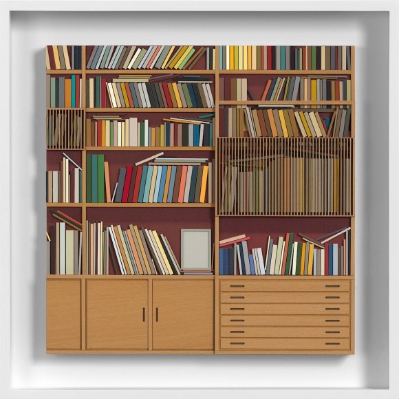 Lucy Williams, Library at Maison Louis Carr&eacute;, 2018, 38 x 38 cm (unframed dims)