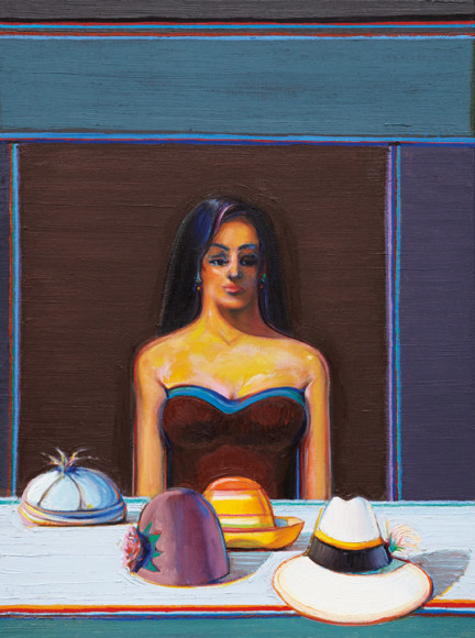 Wayne Thiebaud, Girl with Four Hats, 2014