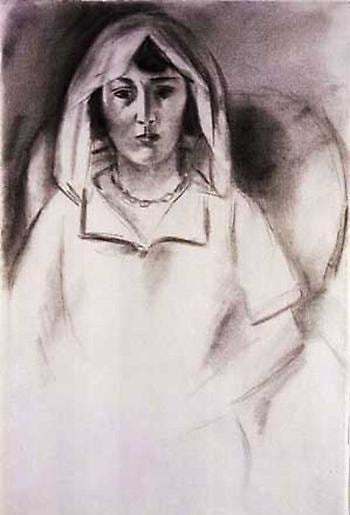 Portrait of Henriette with decorative background c. 1928,