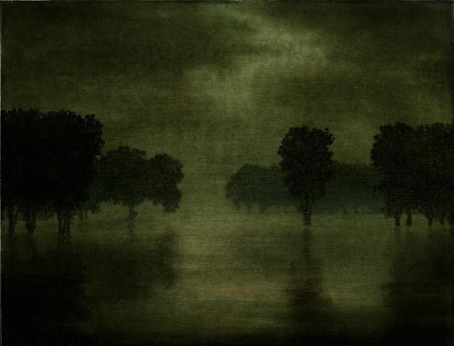 Stephen Hannock Emerald Light, Evening Rain (Mass MoCA #123), 2009