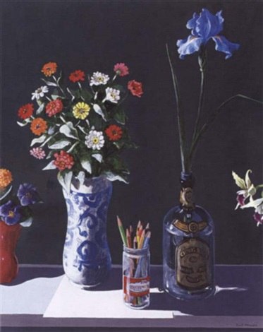 Paul Wonner Study of Flowers and a Jar of Pencils, 1985-86