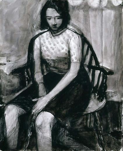 Untitled charcoal and iink wash on paper