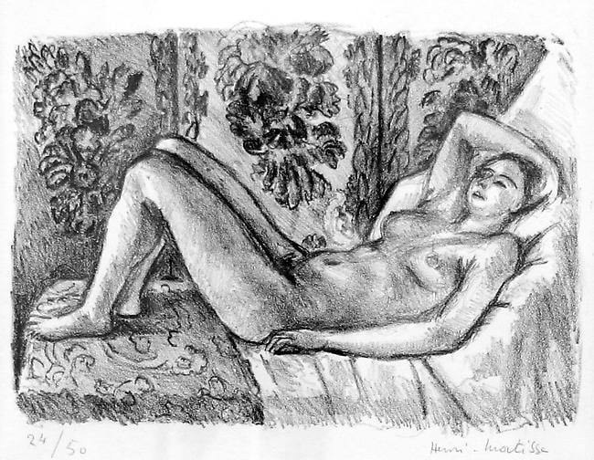 Nu couché au paravent Louis XIV 1923,