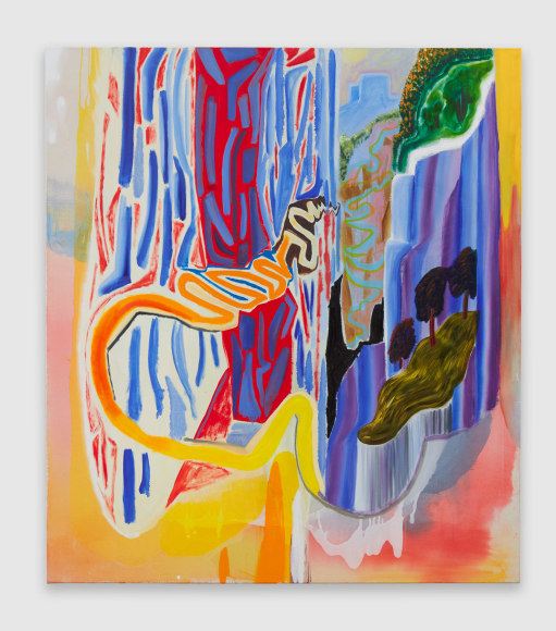 Crooked, 2017 Acrylic, oil and dye on canvas