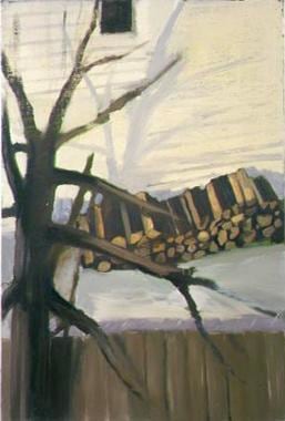 Woodpile 2004 oil on linen