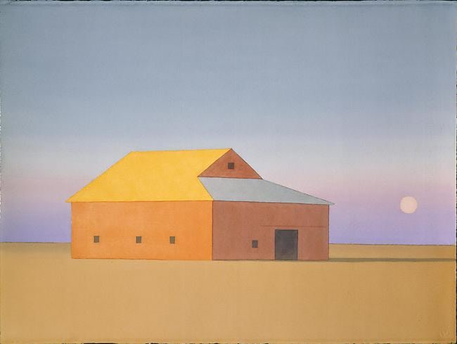 Barn with Full Moon