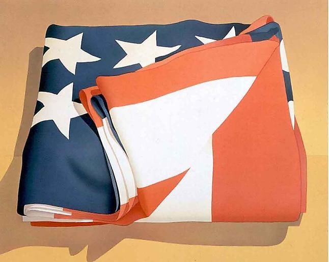 Folded Flag watercolor on paper