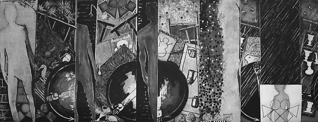 Seasons 1989 intaglio printed in tones of black