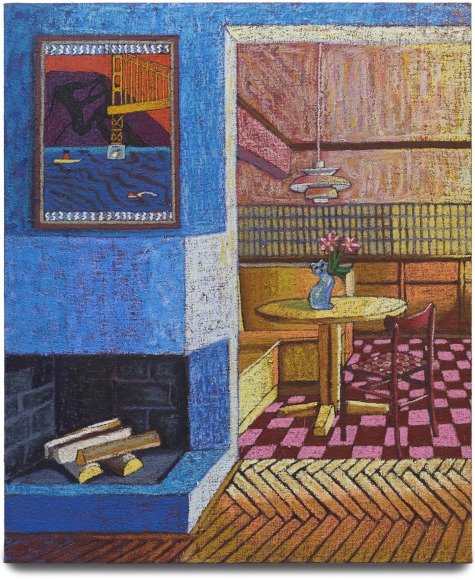 JJ Manford Interior with Joan Brown and Porcelain Cat Vase, 2022