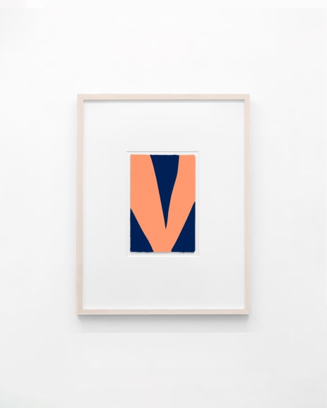 Lift (peach/navy paper study), 2021