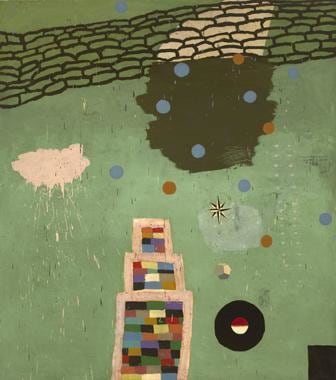 Something 2008 oil and alkyd on canvas over panel