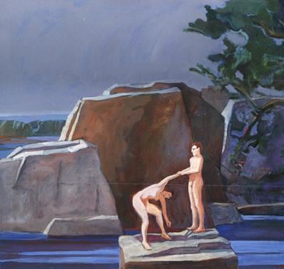 Theophilus Brown Two Figures on a Rock