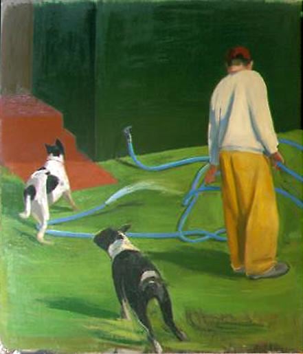 Backyard 2004 oil on linen