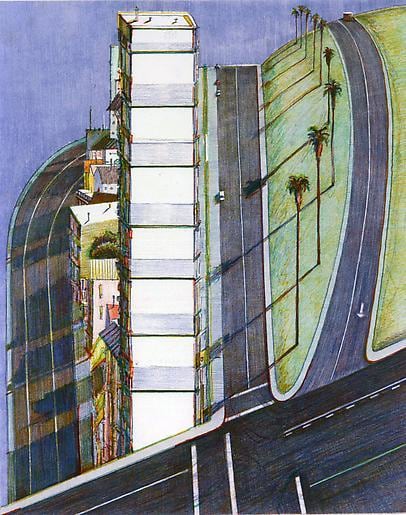 Wayne Thiebaud Palm Ridge from "Recent Etchings II", 1979