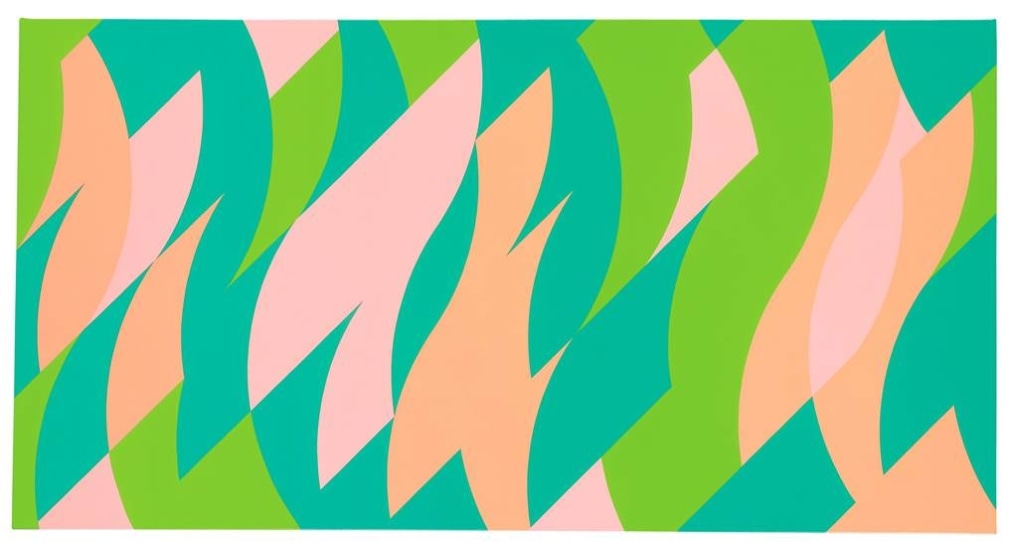 Bridget Riley, Apricot and Pink, 2001