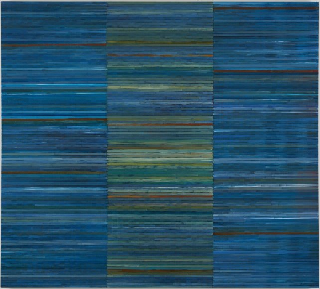 Clare Kirkconnell Strip Bars I (Indigo Version), 2018