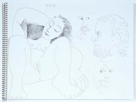 Studies of Heads and Reclining Woman