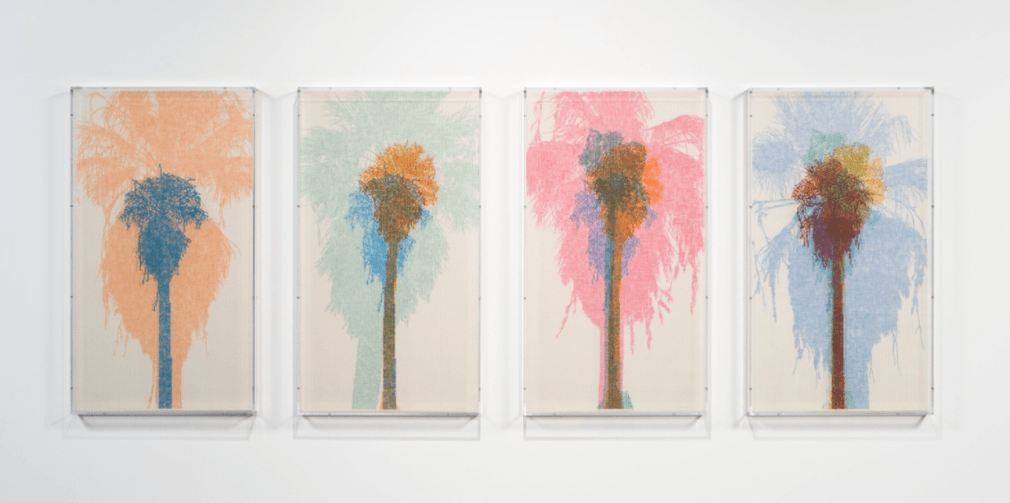 Charles Gaines Numbers and Trees: Palm Canyon, Palm Series 4, set of 4, 2021