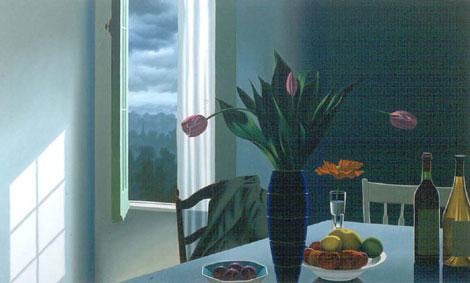 Bruce Cohen Interior with Two Wine Bottles, 2001