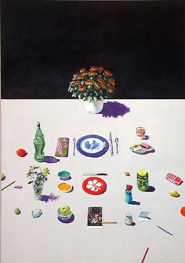 Dutch Still Life with Pots of Chrysanthemums