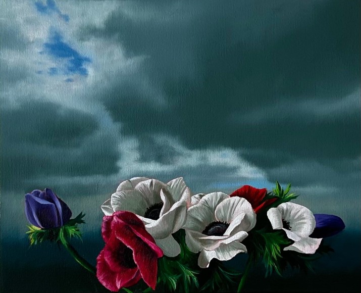 Bruce Cohen Anemones and Cloudy Sky, 2025