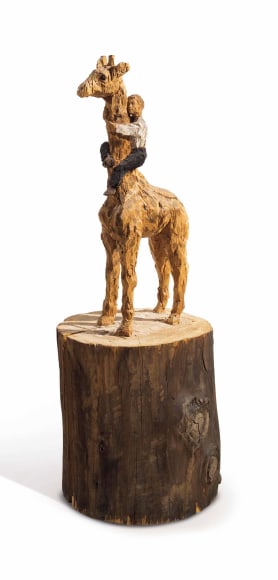 Stephan Balkenhol Small Man on a Giraffe, 1990