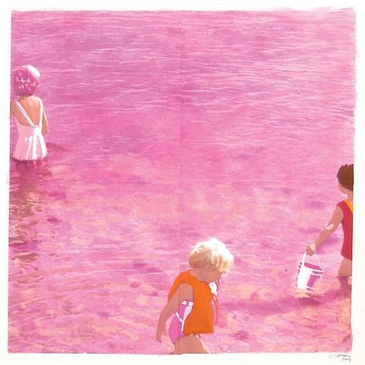 Three Girls with Bucket (Pink)