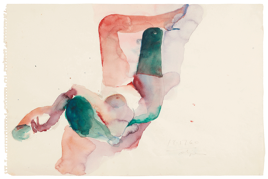 Nathan Oliveira Reclining Nude with Crossed Legs, 1960