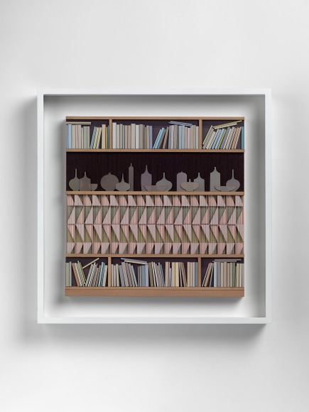 Lucy Williams Bookcase (with abstract assemblage) #3, 2025