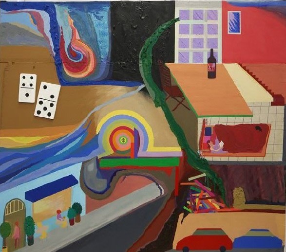 Chris Johanson Dominoes and Impermanence with Love, 2015