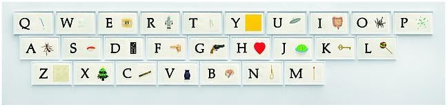 John Baldessari A B C Art (Low Relief): A/Ant, etc., (keyboard), 2009