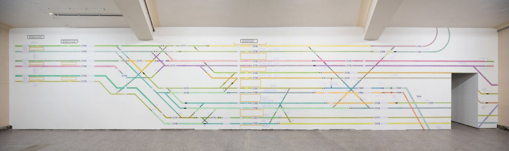 Marina Pinsky, Installation view: Circuit,&nbsp;Europalia Arts&nbsp;Festival,&nbsp;Brussels North Station, 2021