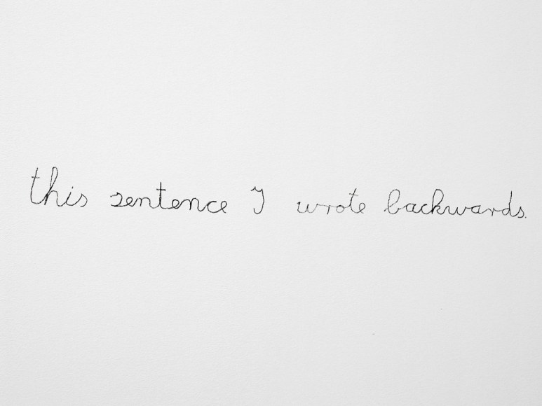 Hans-Peter Feldmann, This sentence I wrote backwards