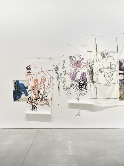 Installation view: Nick Mauss and Ken Okiishi, 303 Gallery, New York, 2025, Photo: Justin Craun