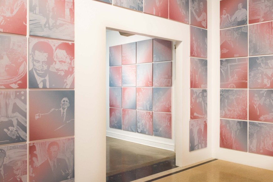 Rob Pruitt, Installation view: The Obama Paintings, 2019, Rebuild Foundation – Stony Island Arts Bank, Chicago, IL