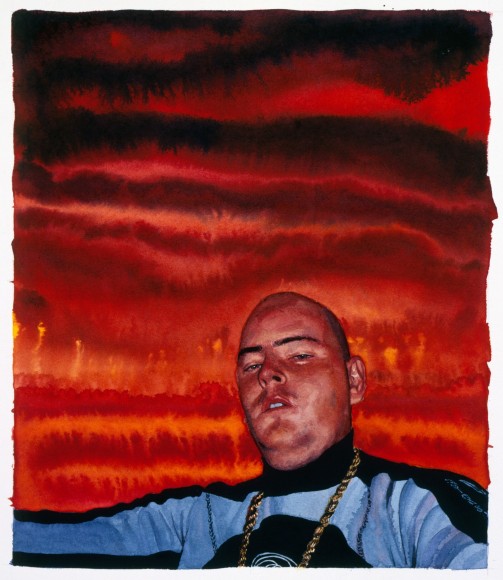 Tim Gardner, Untitled (S Surfing: Gold Chain, Orange Sky), 2002
